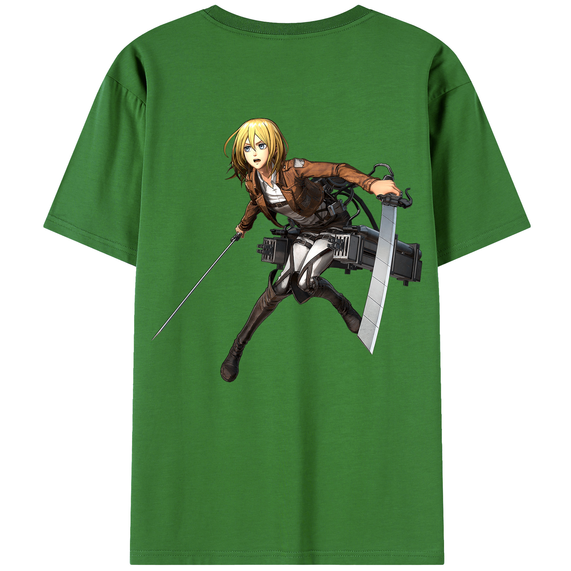 （画像用） 進撃の巨人 クリスタ·レンズ Attack on Titan Christa Lenz レディース半袖Tシャツ(バックプリント)